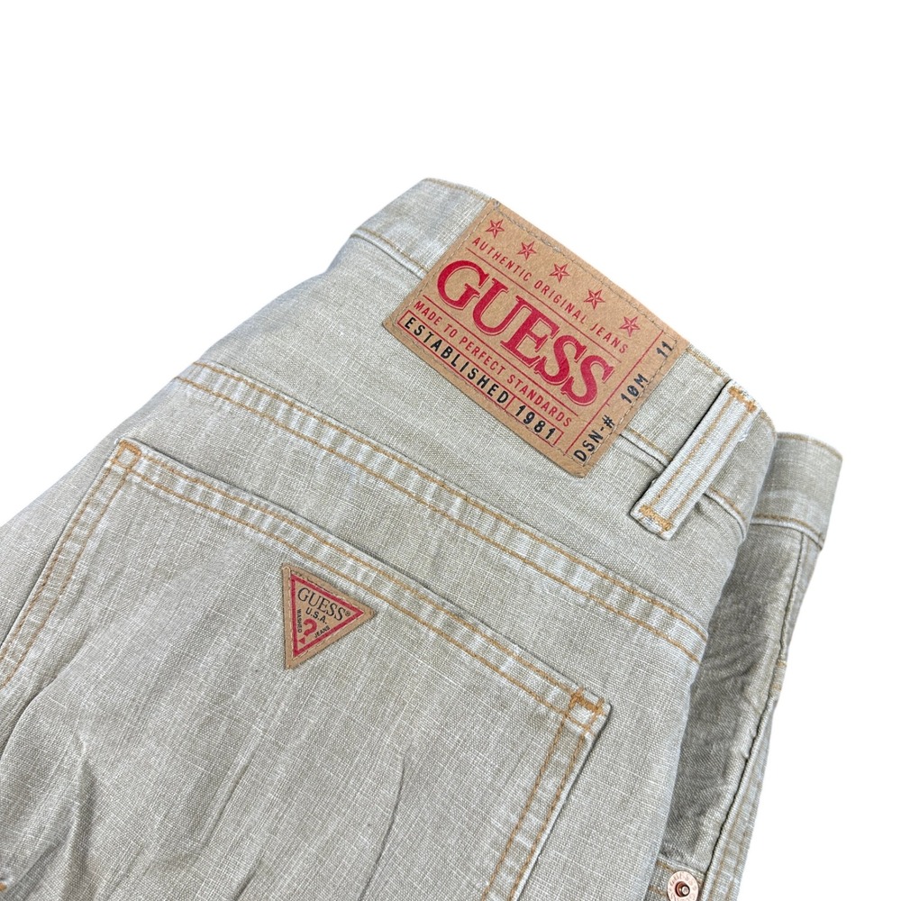 Vintage Guess USA Jeans Mens 34x32 Khaki Tan Cotton Baggy M0220104 90s